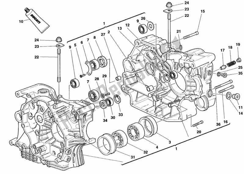 Todas las partes para Caja Del Cigüeñal de Ducati Superbike 916 Senna 1998
